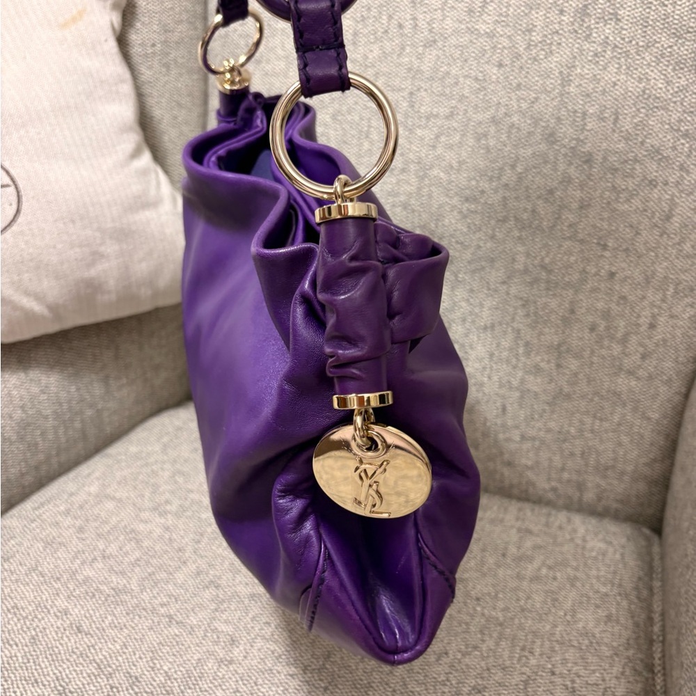 YSL Yves Saint Laurent Purple Hobo Bag - Picture 12 of 12
